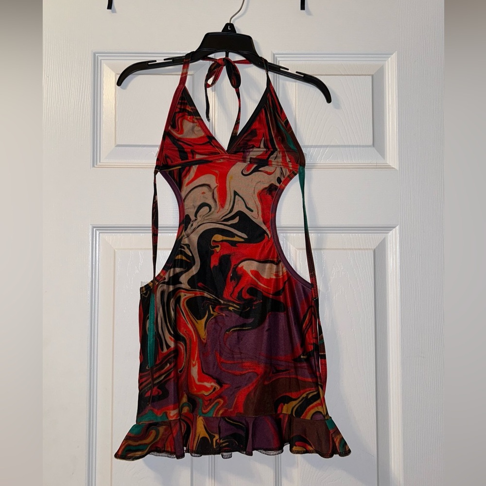 “Blend Ruffle Mini” Dress. Size Small (fits like an XS), Multicolored